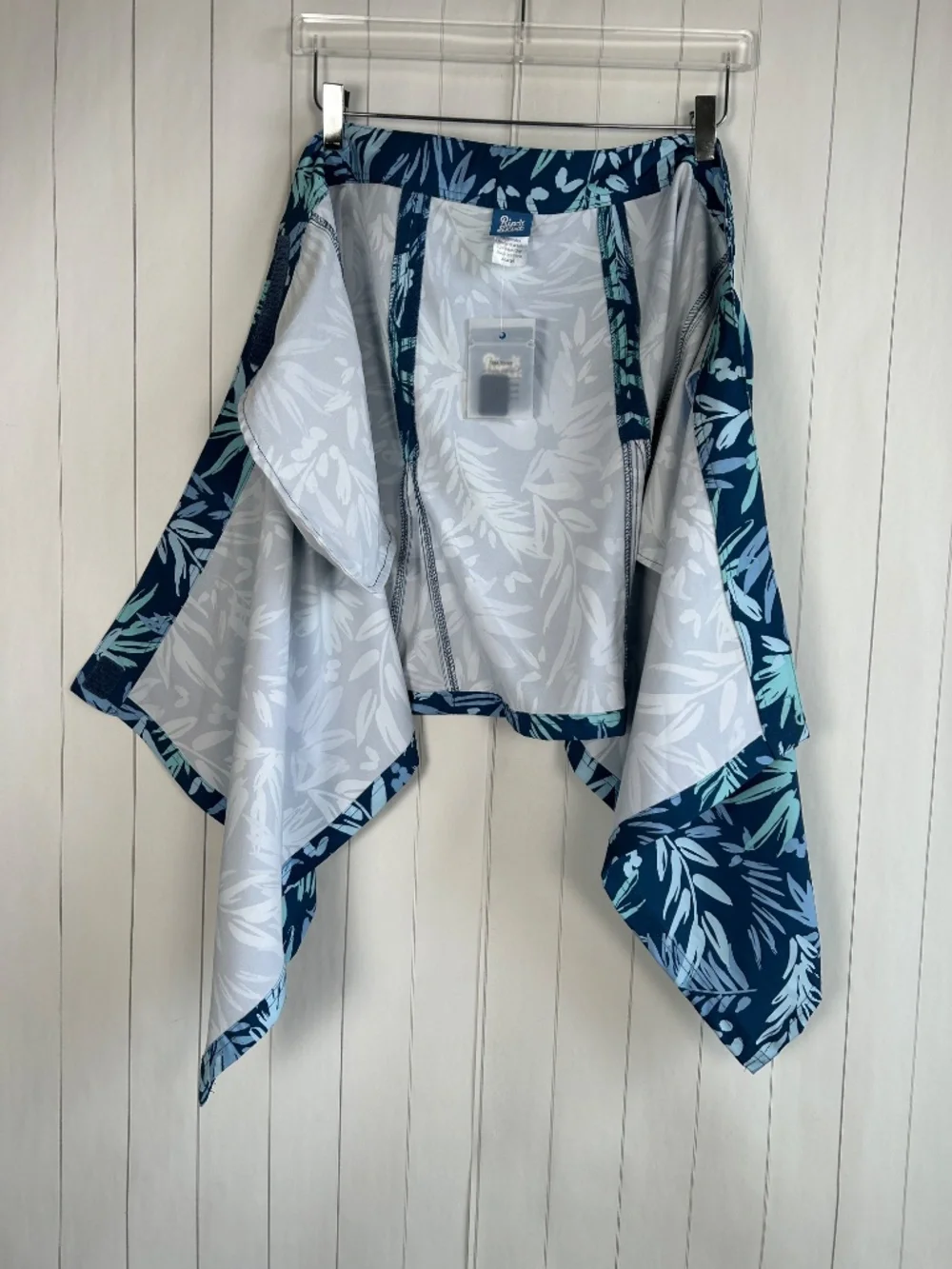 Ripskirt size XL wrap skirt length 2 Botanical blues tropical short pockets NEW - Picture 5 of 9